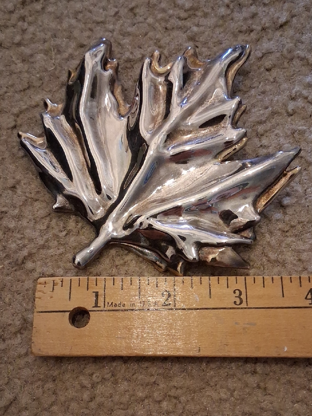 Silver Leaf Decorative Brooch Pin